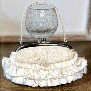 Elegant Cream Ruffled Clutch by Preston and York